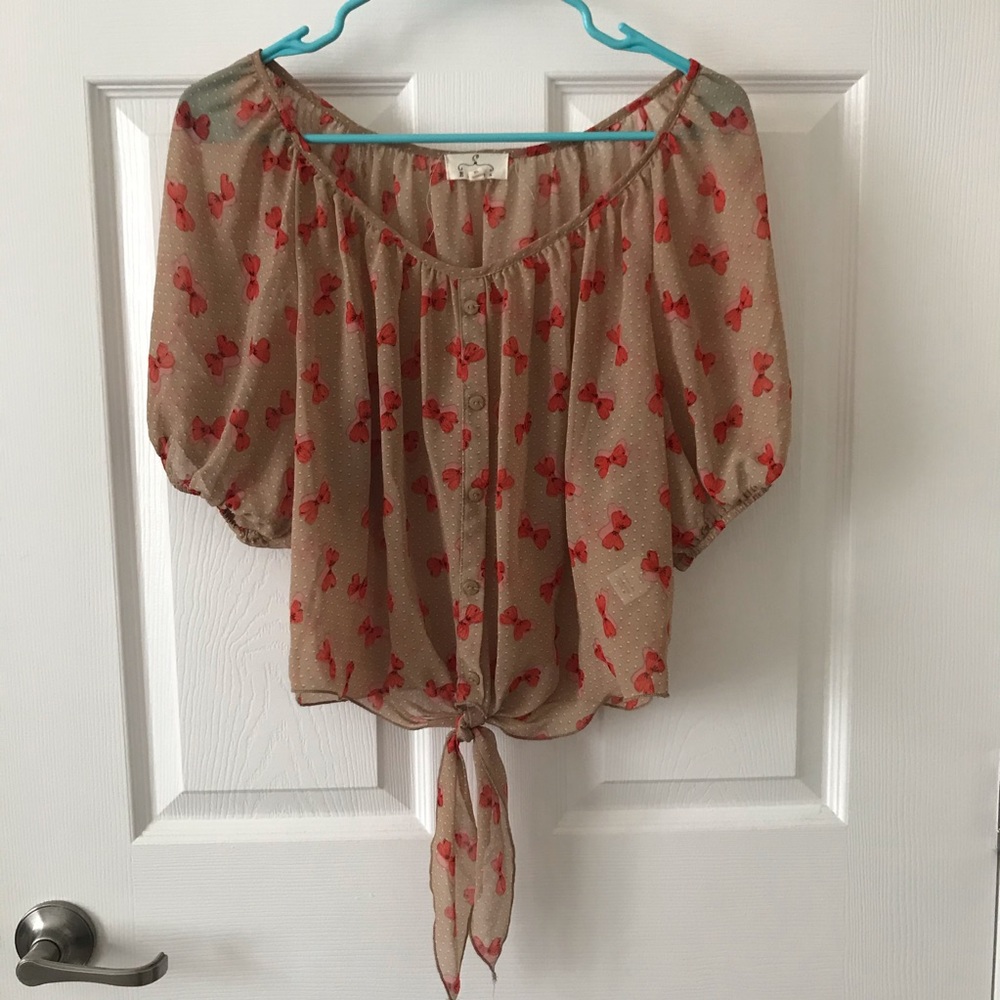 Sheer Polka Dot Bow Top 🎀